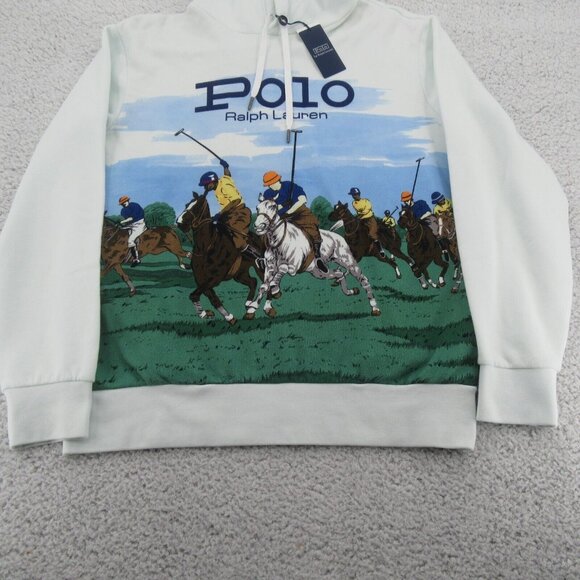 Polo Ralph Lauren Rugby Graphic Fleece Hoodie Mens Size Large Glacier NEW $248 - Picture 4 of 16
